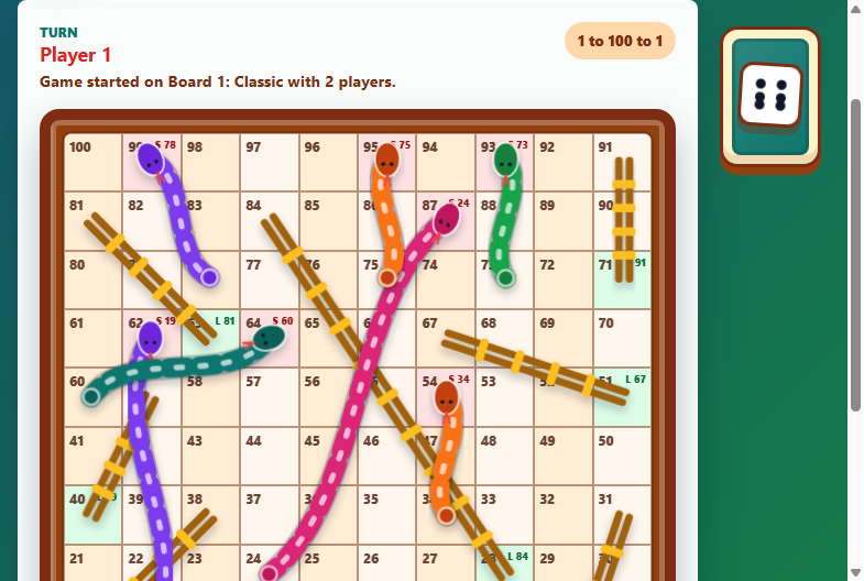 Snake and Ladder game board preview